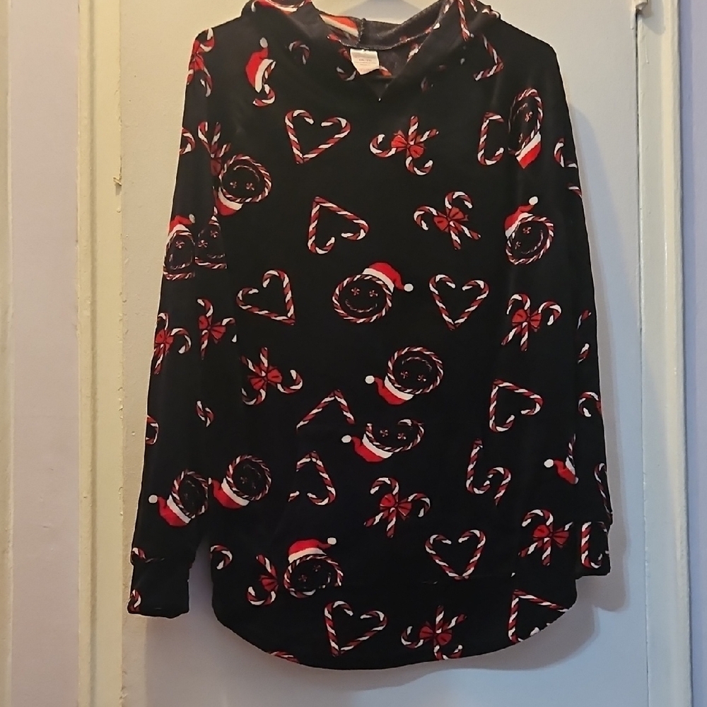 No Boundaries Black Hoodie with Candy Cane and Heart Design